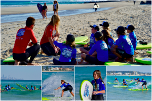 Weet-Bix SurfGroms, surfing with Surfing Services Australia at Currumbin Alley.